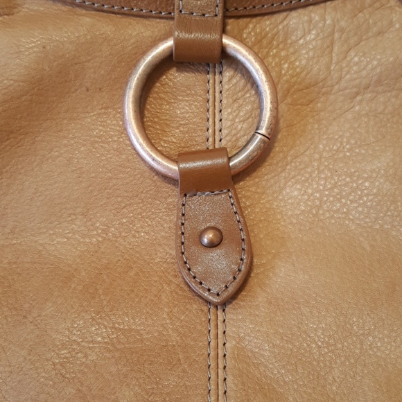 Kate Landry Hobo, two tone brown w/copper hardware - Picture 2 of 8